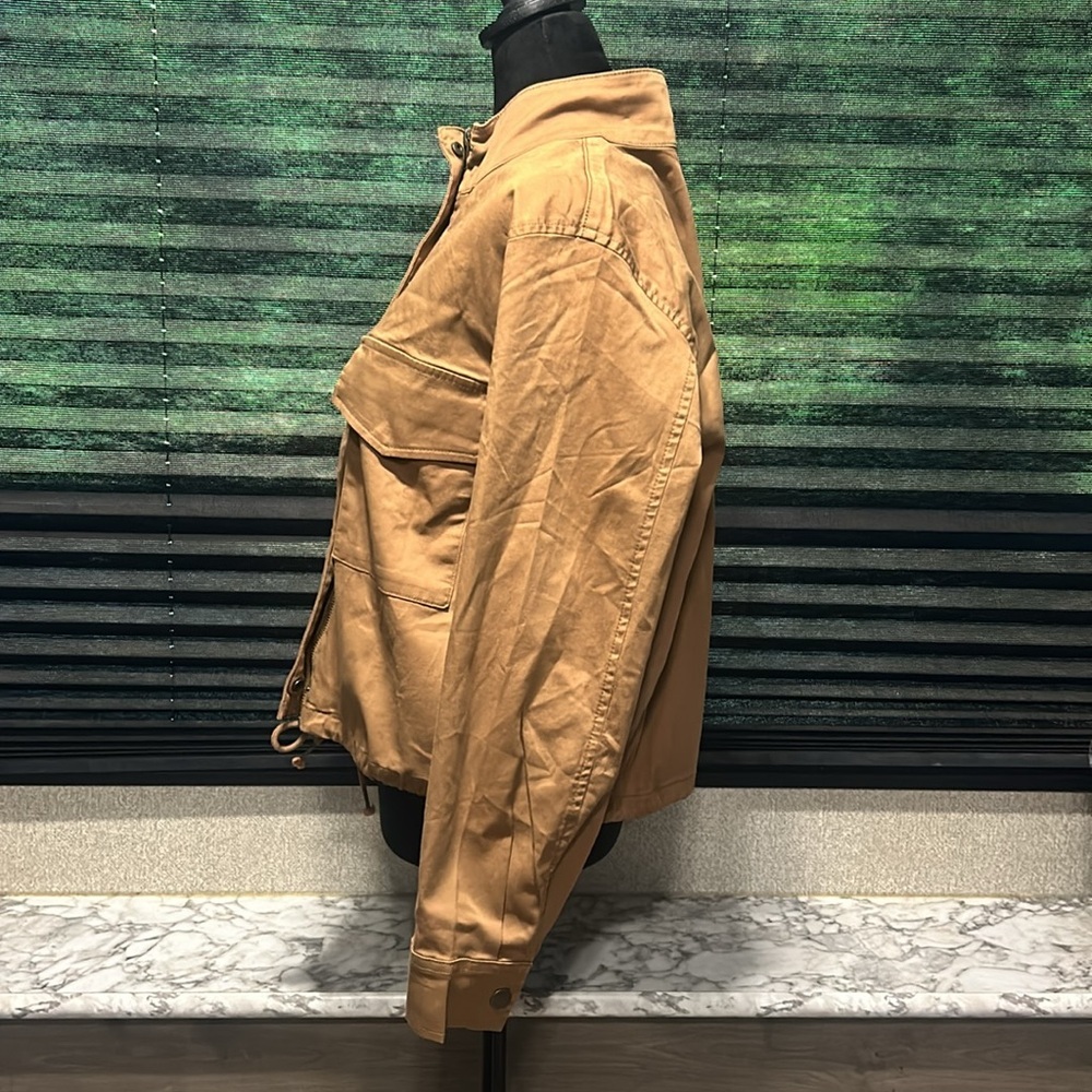 Sanctuary Women’s Brown Drawstring Waist Armstrong Crop Utility Jacket XL NWT - Picture 3 of 9